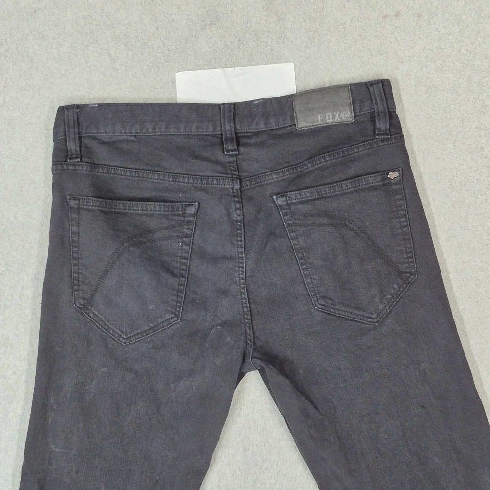 Fox Men Jeans Black 34 Denim Skinny 31.5